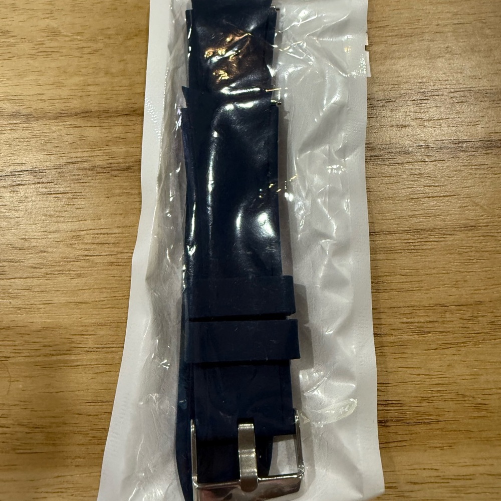 Fits Galaxy Watch 4: Black Watch Strap with Silver Buckle NWT